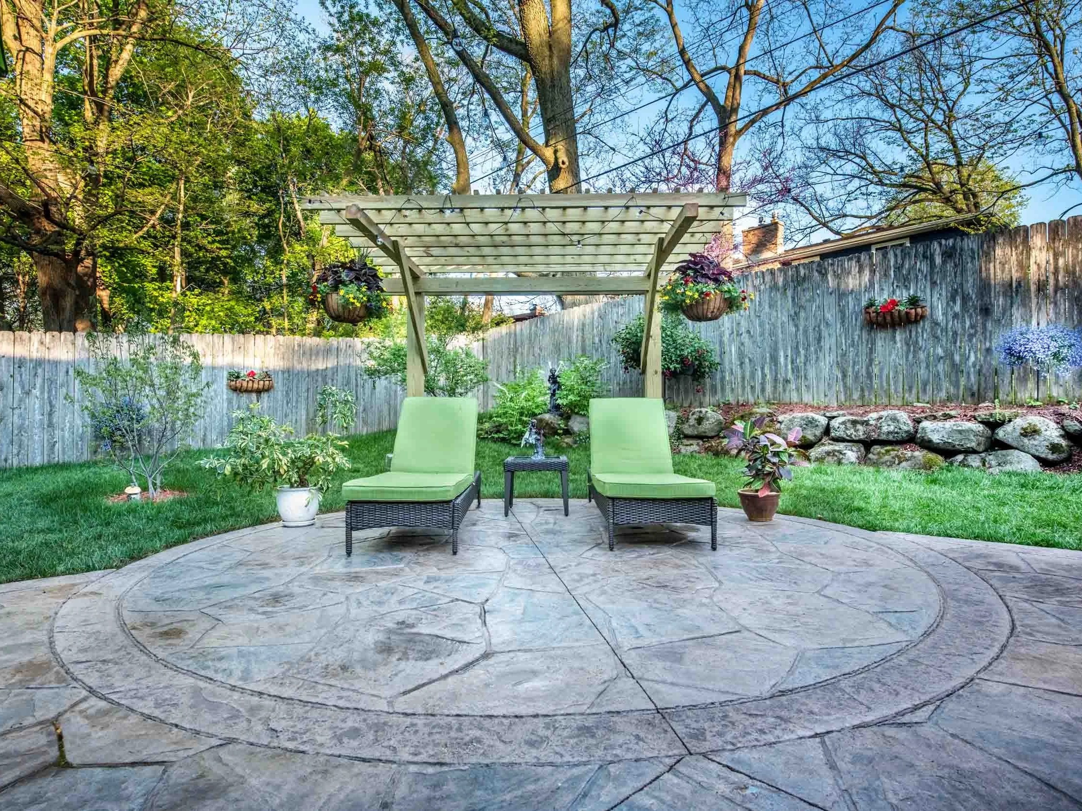 Colored stamped concrete