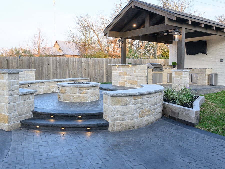 Decorative concrete patio