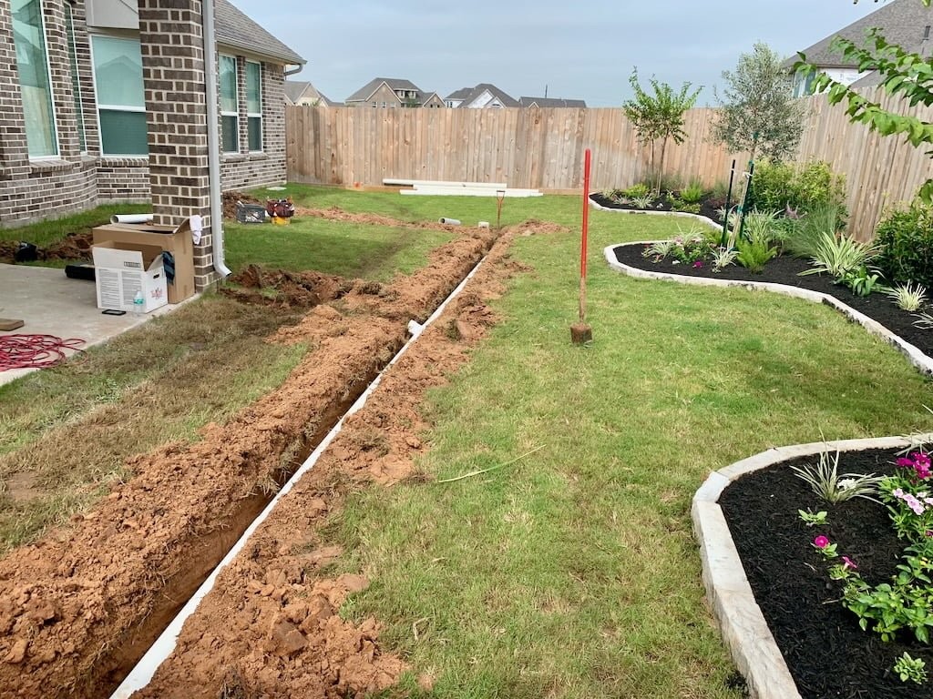 Completed drainage system